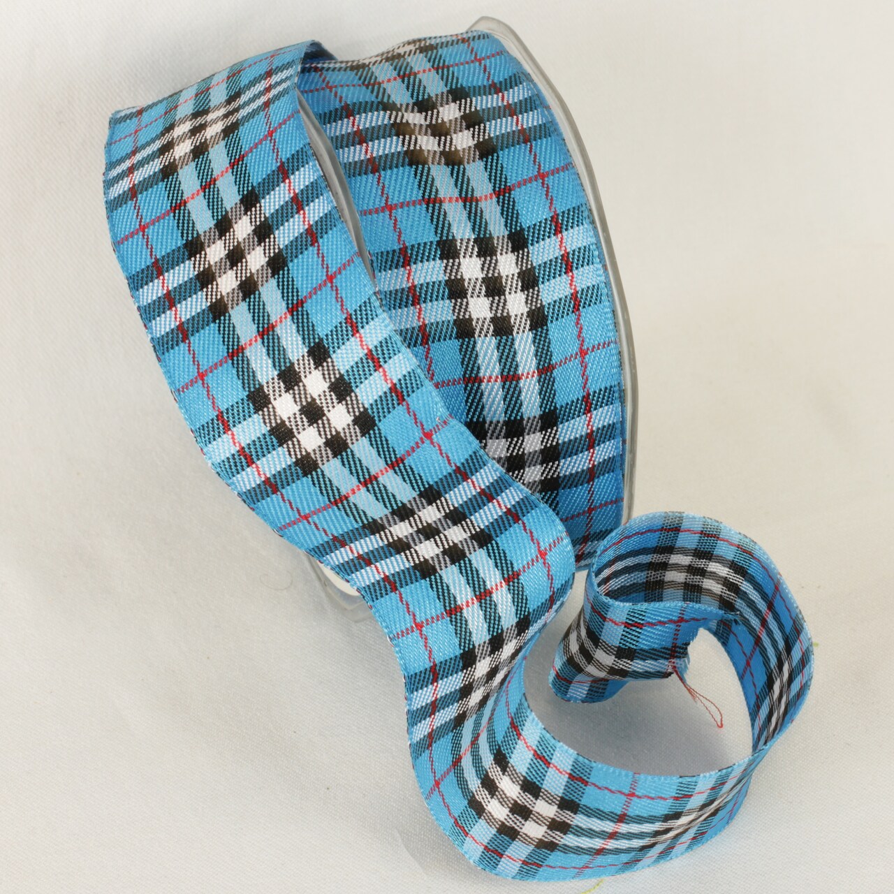 The Ribbon People Plaid Blue-Burry-Woven Taffeta Wired Craft Ribbon 0.5" x 27 Yards